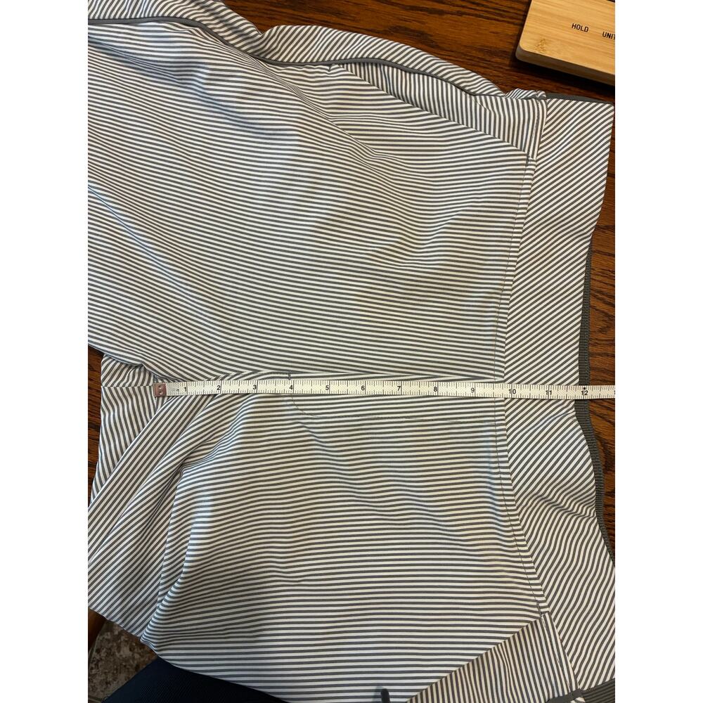Athleta Brooklyn Textured Ankle Pants Gray Striped Travel Size 14T Tall - Picture 7 of 8